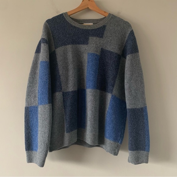 Maus & Hoffman Alpaca Wool Sweater Jumper Mens XL Color Block Crew Neck - Picture 1 of 14